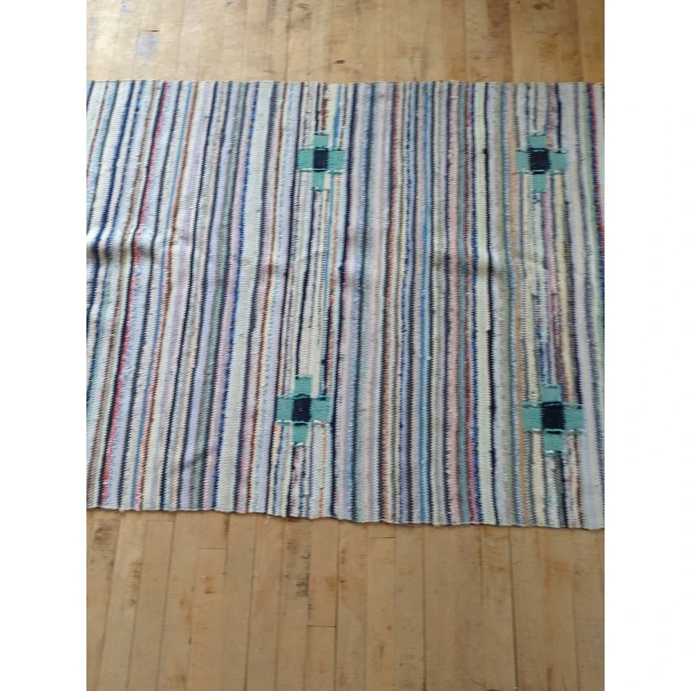 Antique Imported Swedish HandMade Rag Rug Runner (42 x 115 inches ) LARGE!!‎